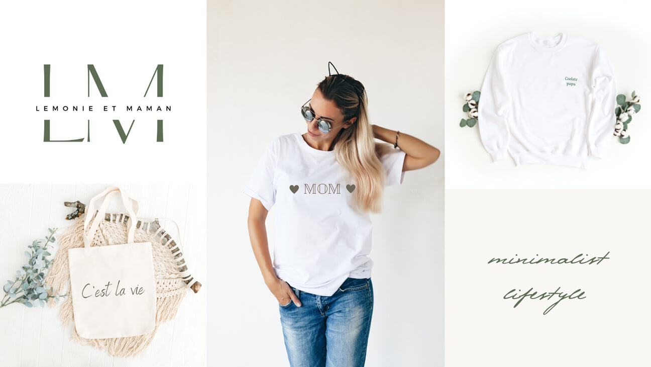 Vrouw met leuke T-shirt van webshop Lemonie et Maman