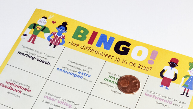 close-up van de differentiatiebingo