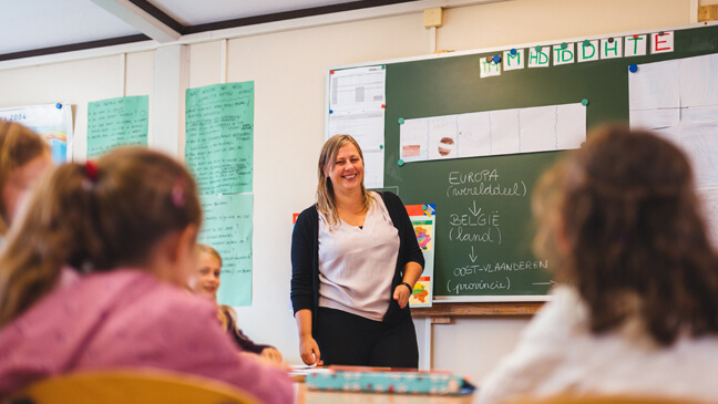 Ellen De Dapper in haar klas