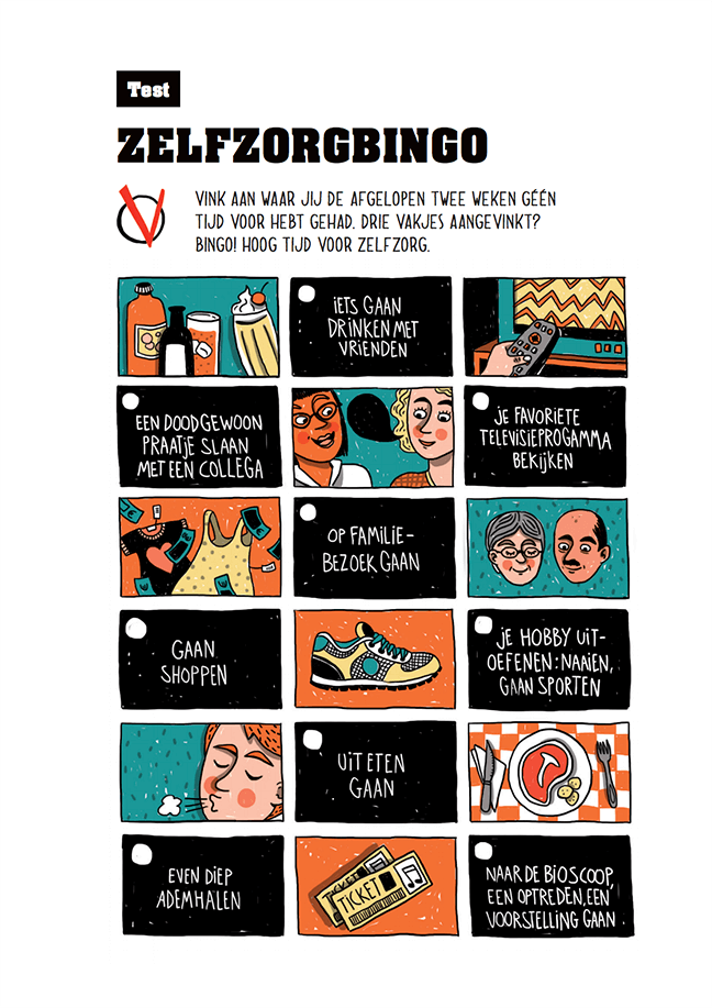 voorbeeld van de zelfzorgbingo