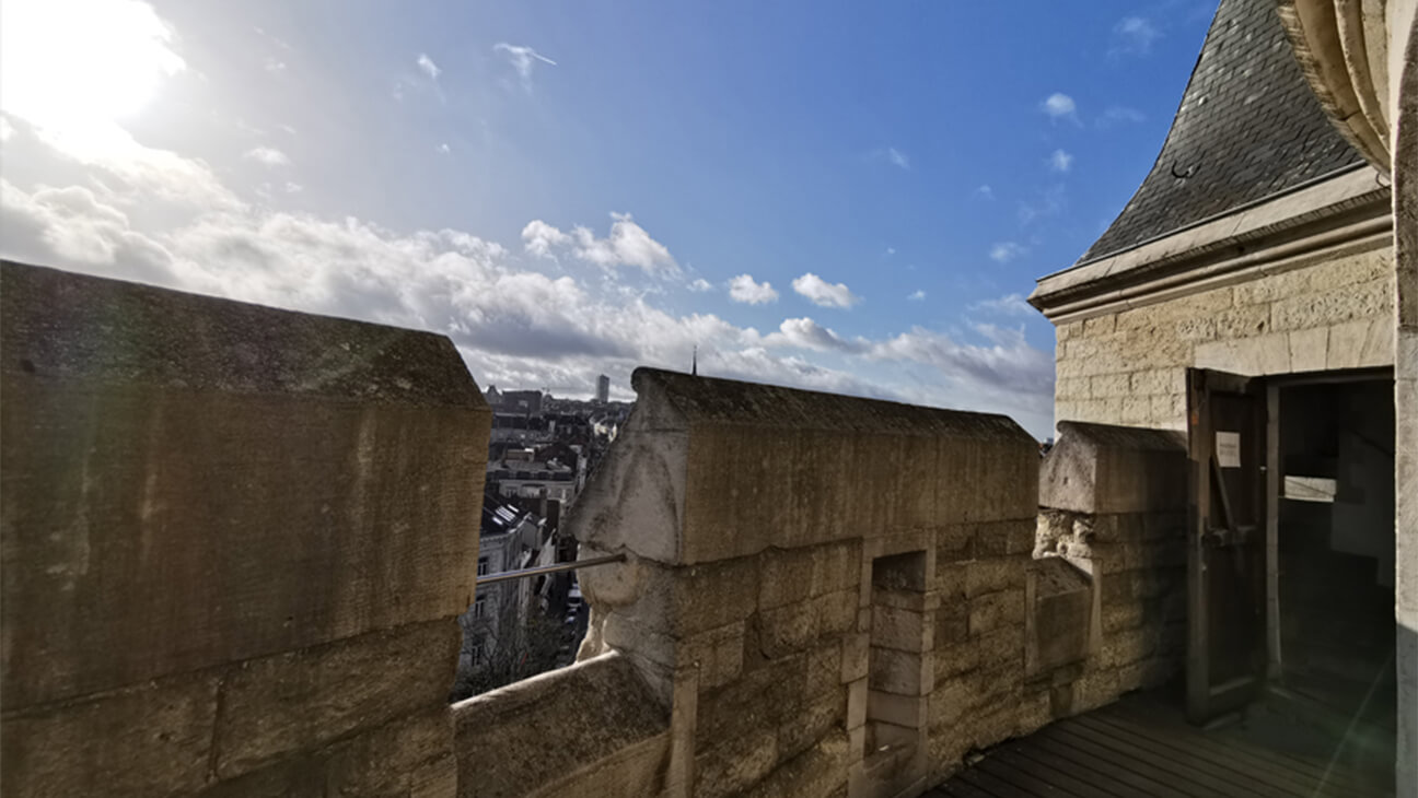 Panorama boven op de Hallepoort