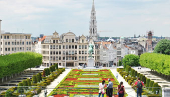 zicht over deel van Brussel