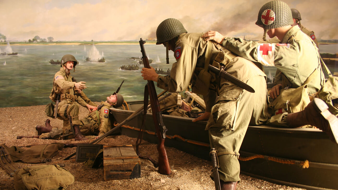 maquette van soldaten aan het front