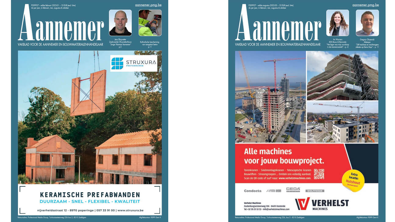 Covers van het magazine 'Aannemer'