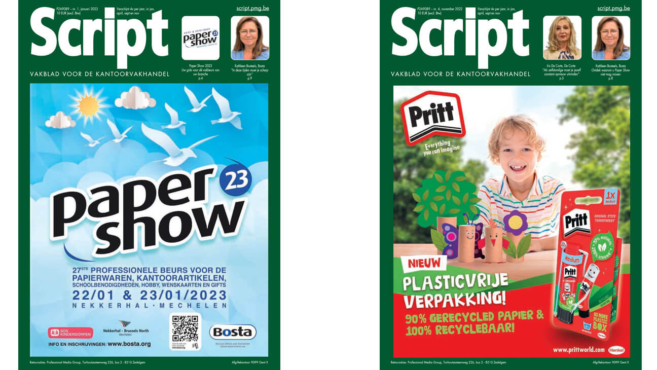 Covers van het magazine 'Script'