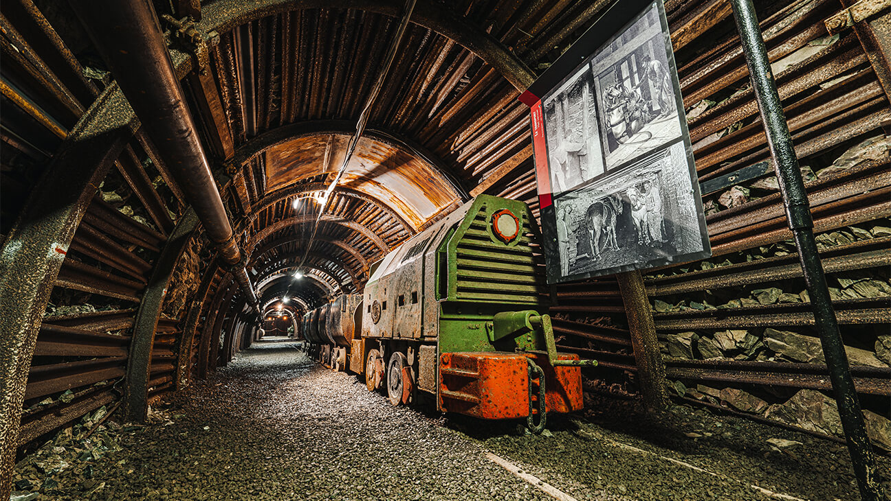 Trein in de mijn van Blegny