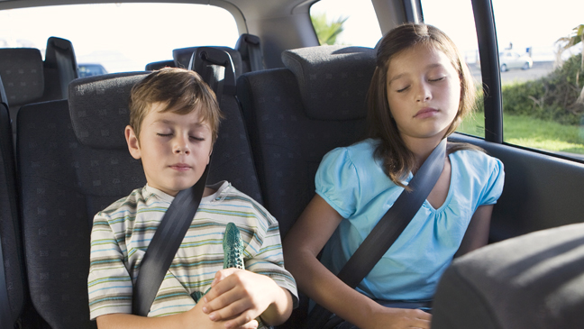 kinderen in auto