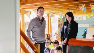 Sanne Feryn en Dieter Baeyens in de klas