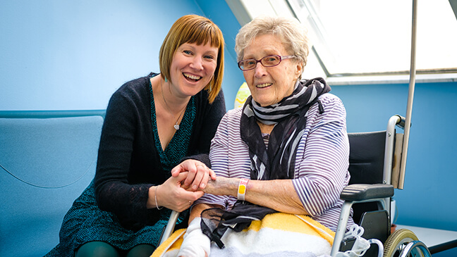 Nadia Van Hoecke met Irma op haar bedrijfsstage