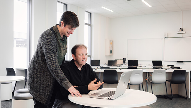 digitale zorgleraren Bert van Leemputte en Hild Dekoninck