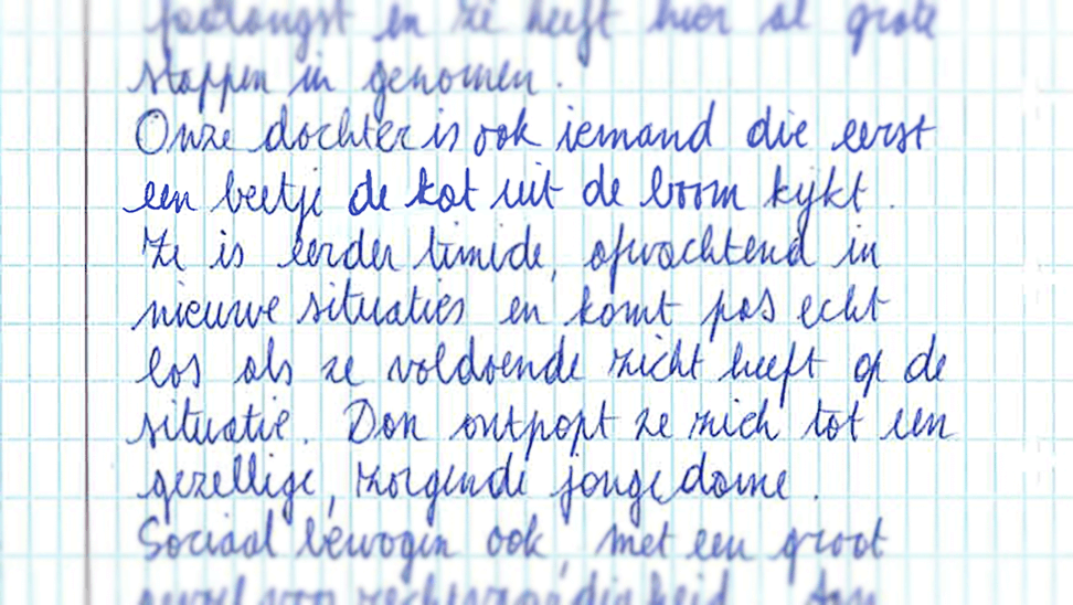 Brief geschreven door ouders over hun kind