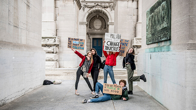 leerlingen betogen voor het klimaat in Brussel