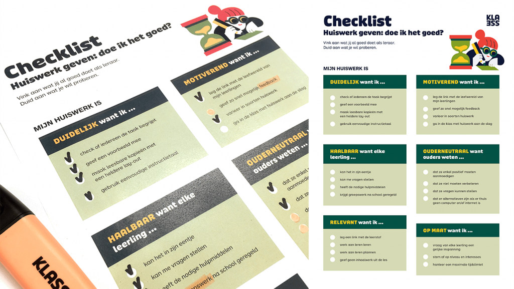 Huiswerk checklist