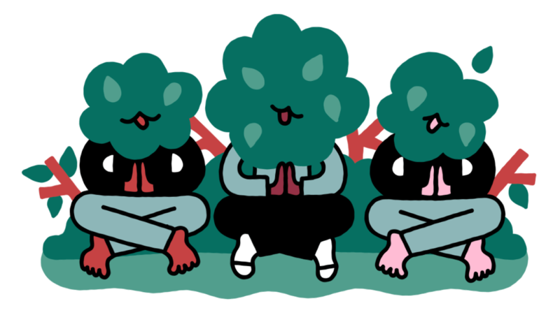 Illustratie over groen op de speelplaats
