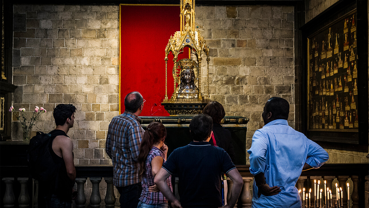 Kunstwerk in de Collegiale kerk van Heilige Waudru
