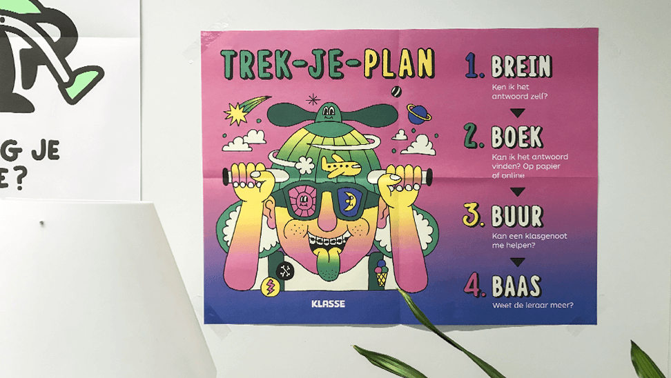 Poster 'Trek-je-plan' voor zelfsturing bij tieners