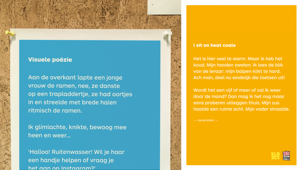 Poster met gedicht van Daniel Billiet naar aanleiding van de Dag van de Poëzie