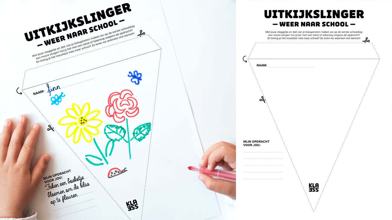 Klik en print: Uitkijkslinger voor eerste schooldag