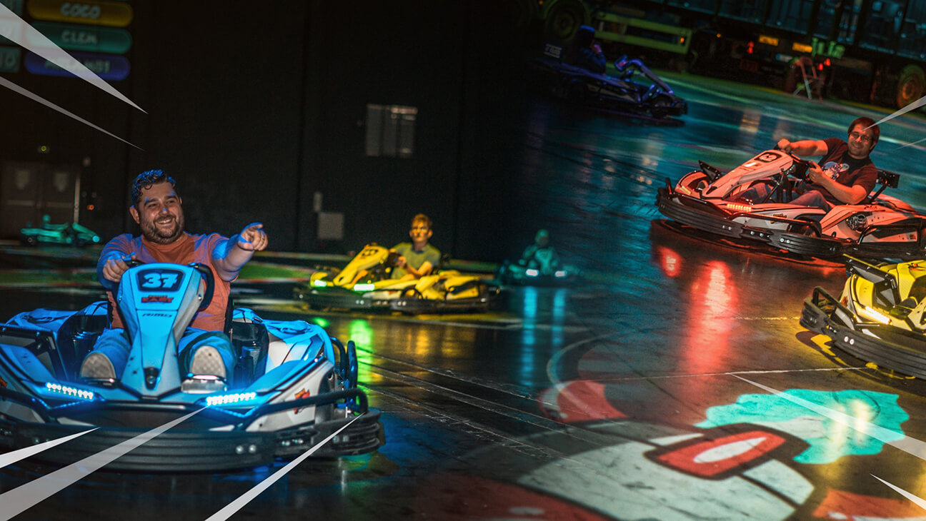 Racers in een kart