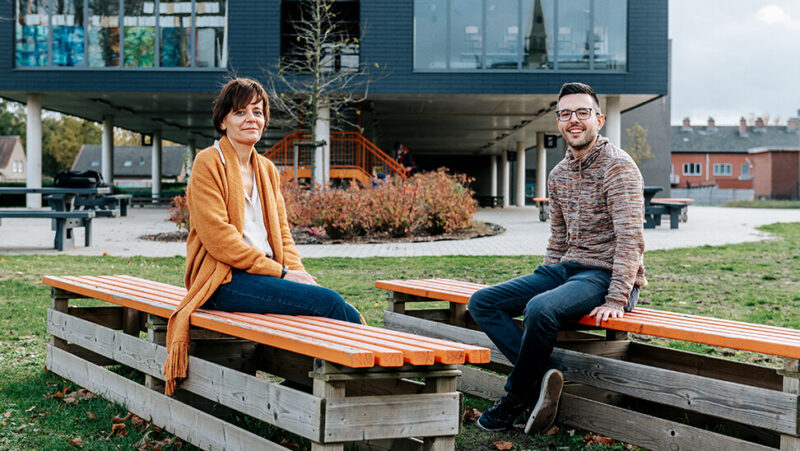 Directeur Patricia Hanegreefs en leraar Gert Goyens van Wico Campus Overpelt