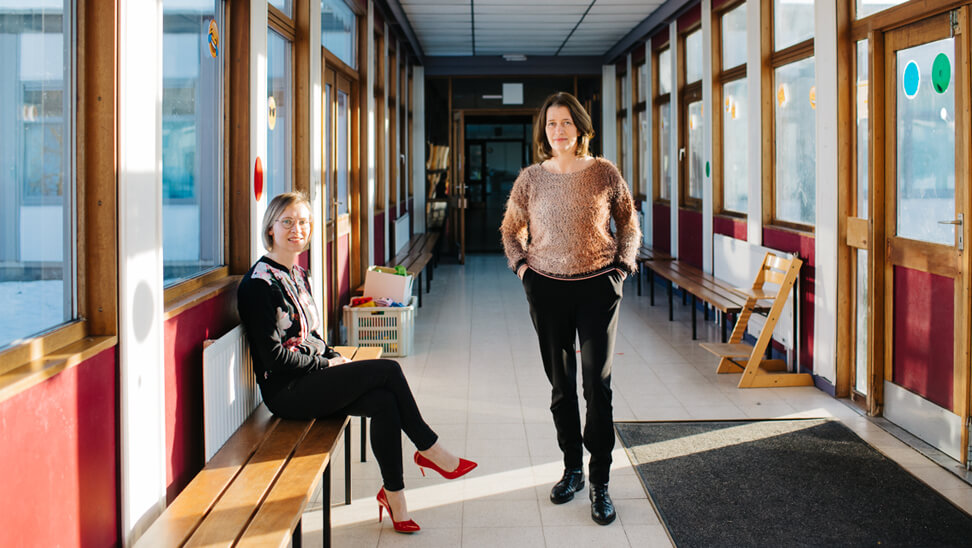 Sylvie Vanden Abeele, handelingsplancoach en Hilde Vervaele, directeur