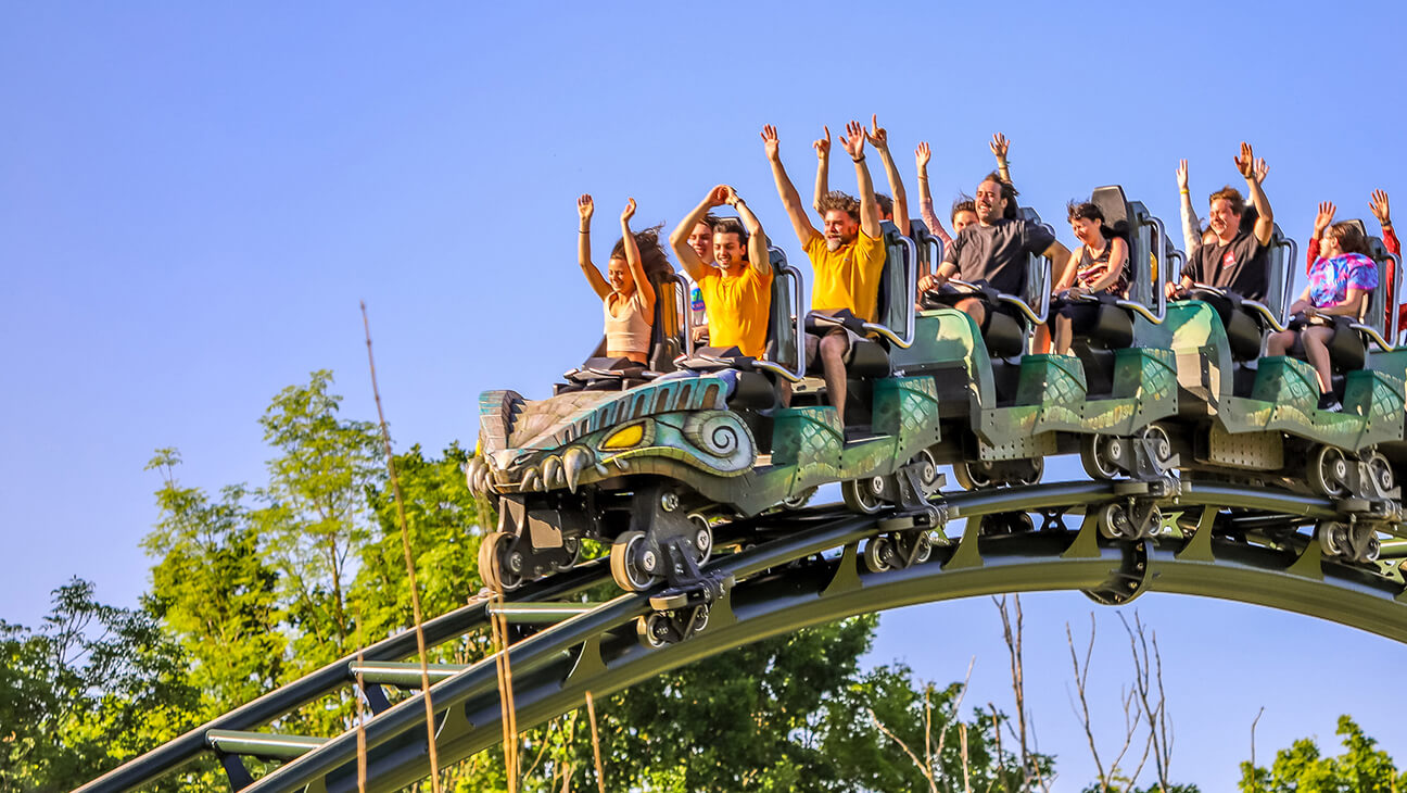 Achtbaan in pretpark Walibi te Wavre