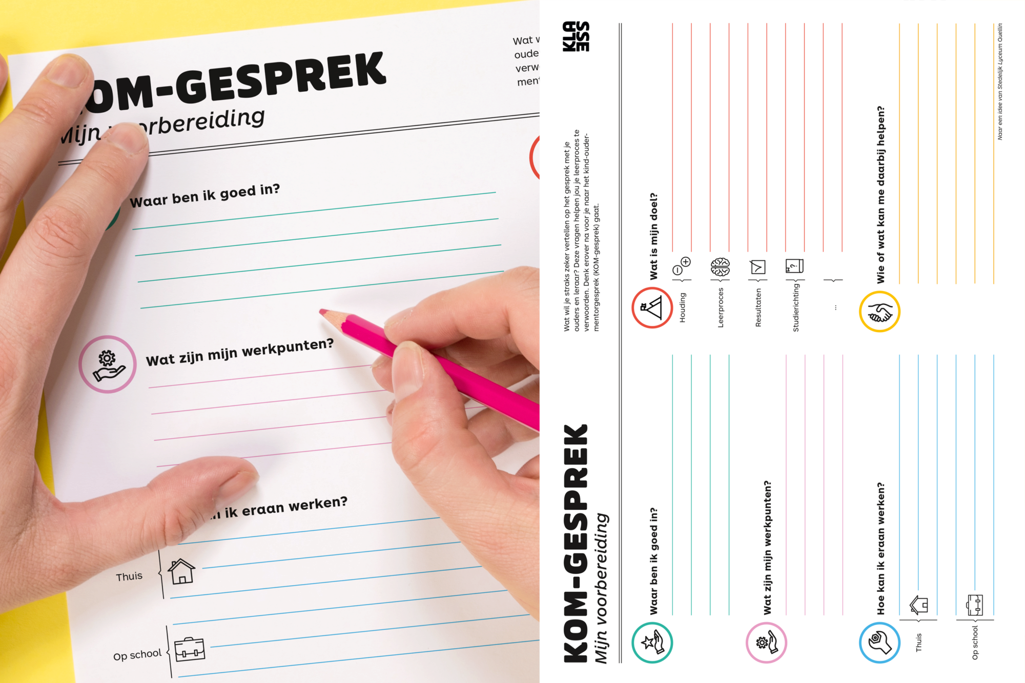 KOM-gesprek: Leerling vult de Klik & Print in.