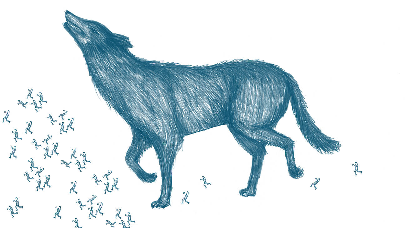 Illustratie uit het wolvenboek