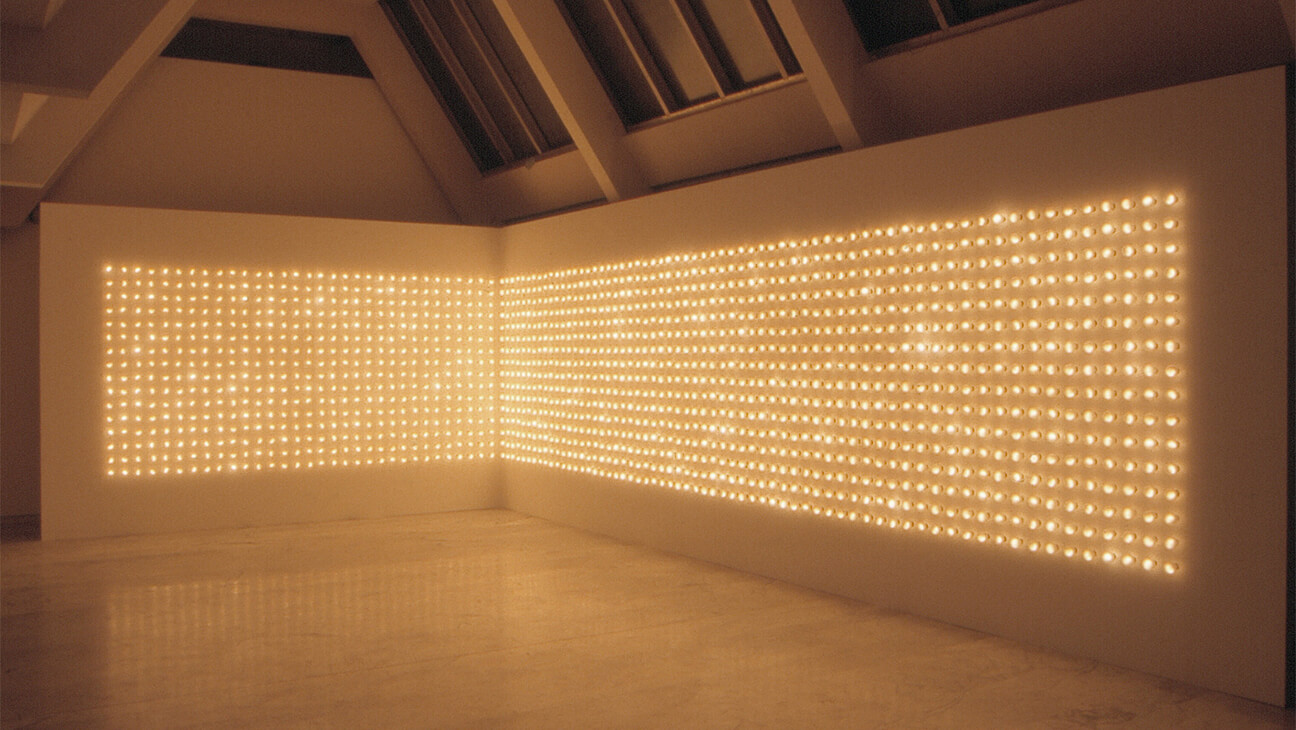Installation view: Light Wall, MAC Galeries Contemporaines des Musées de Marseille, Marseille, 2002