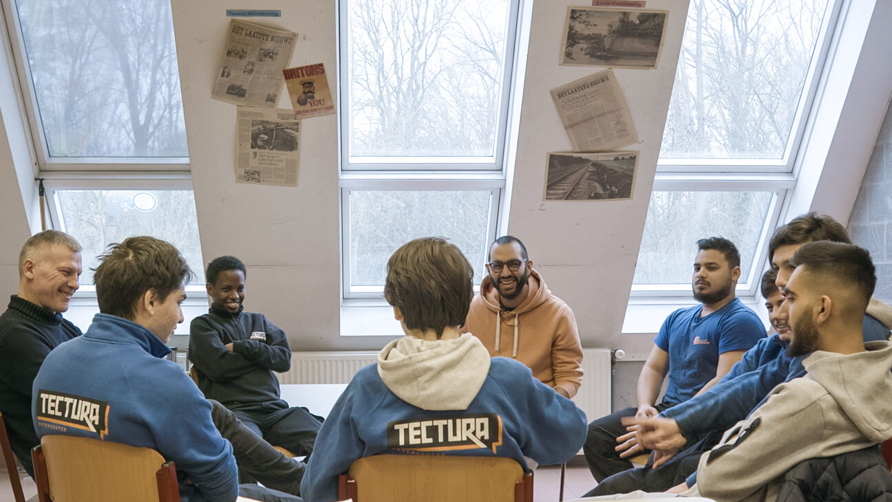 Groepsgesprek met leerlingen