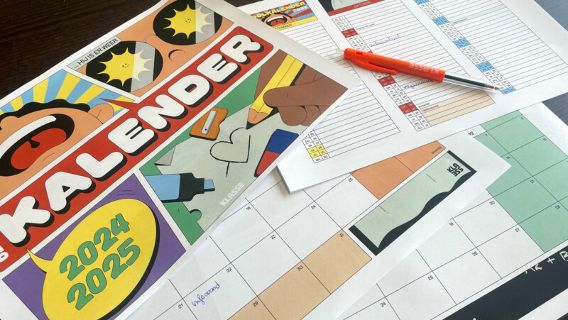 Geprinte kalender schooljaar 2024-2025