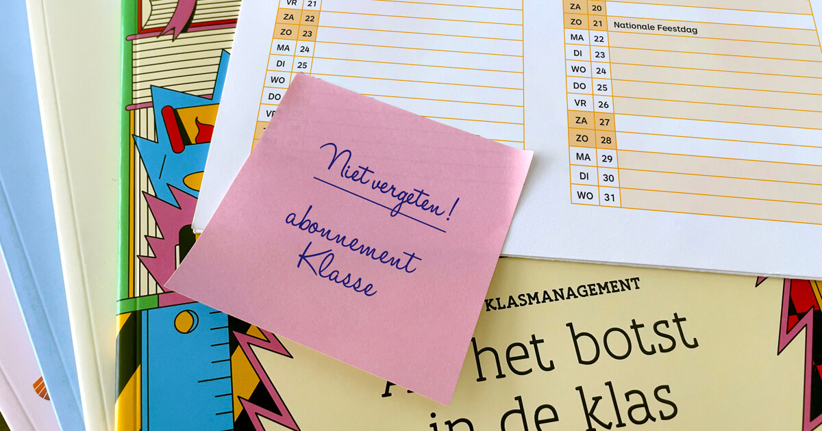 Vergeet je Klasse abonnement niet te vernieuwen.