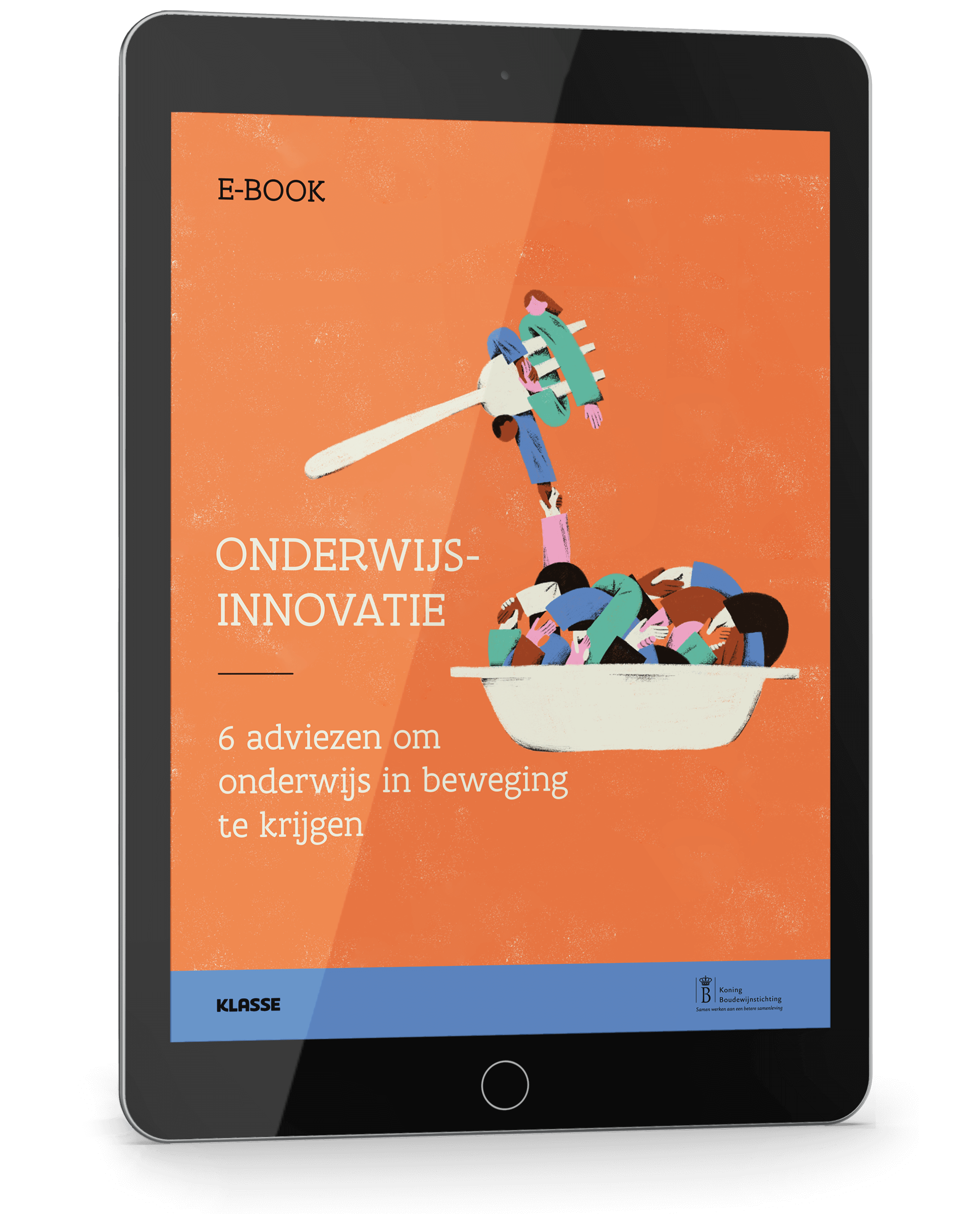 e-book: onderwijsinnovatie open (cover) op tablet