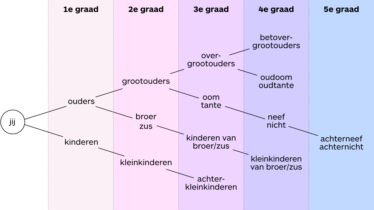 Schema graden van verwantschap