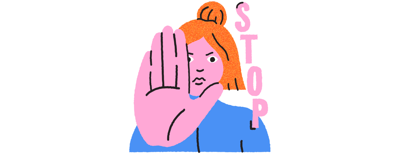 Illustratie vrouwelijke leraar die stop zegt