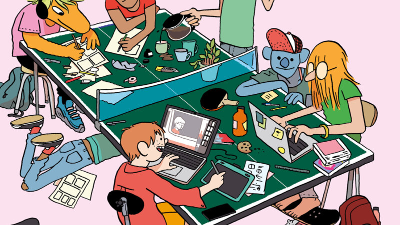 Illustratie ping pong club