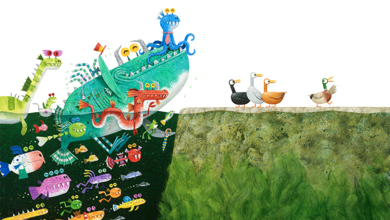 Illustratie met monsters van Leo Timmers