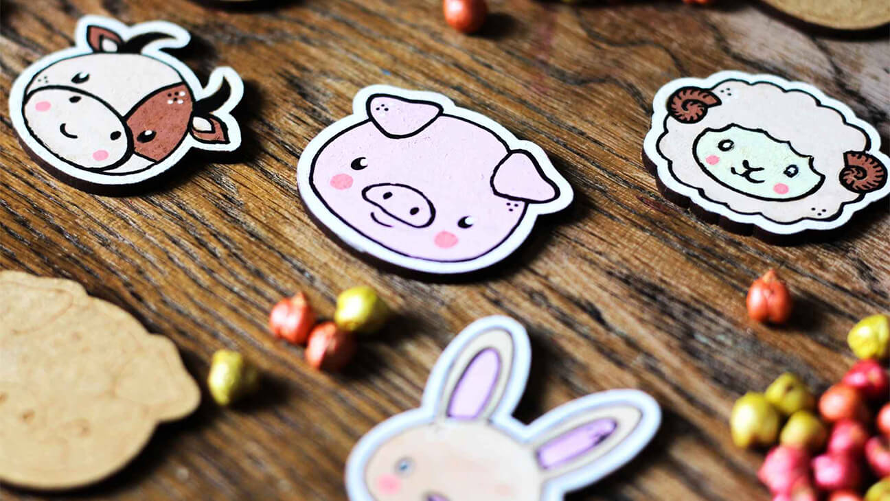 Buttons van webshop Brush academie