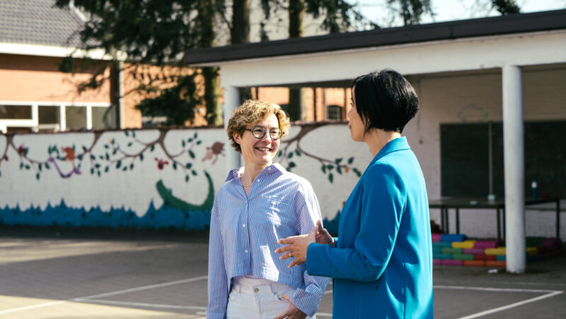 Lerarenopleider Greet en schooldirecteur Stefanie over een heel schooljaar stage
