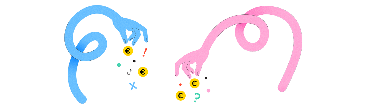 Armen en handen die geld nemen