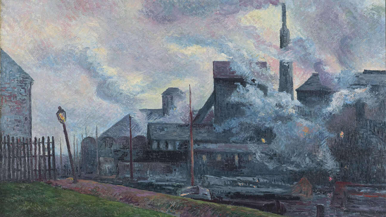 Les Bords de la Sambre, 1896, een werk van Maximilien Luce