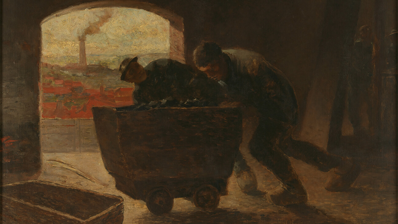 Wagonnet dans la mine, een werk van Constantin Meunier