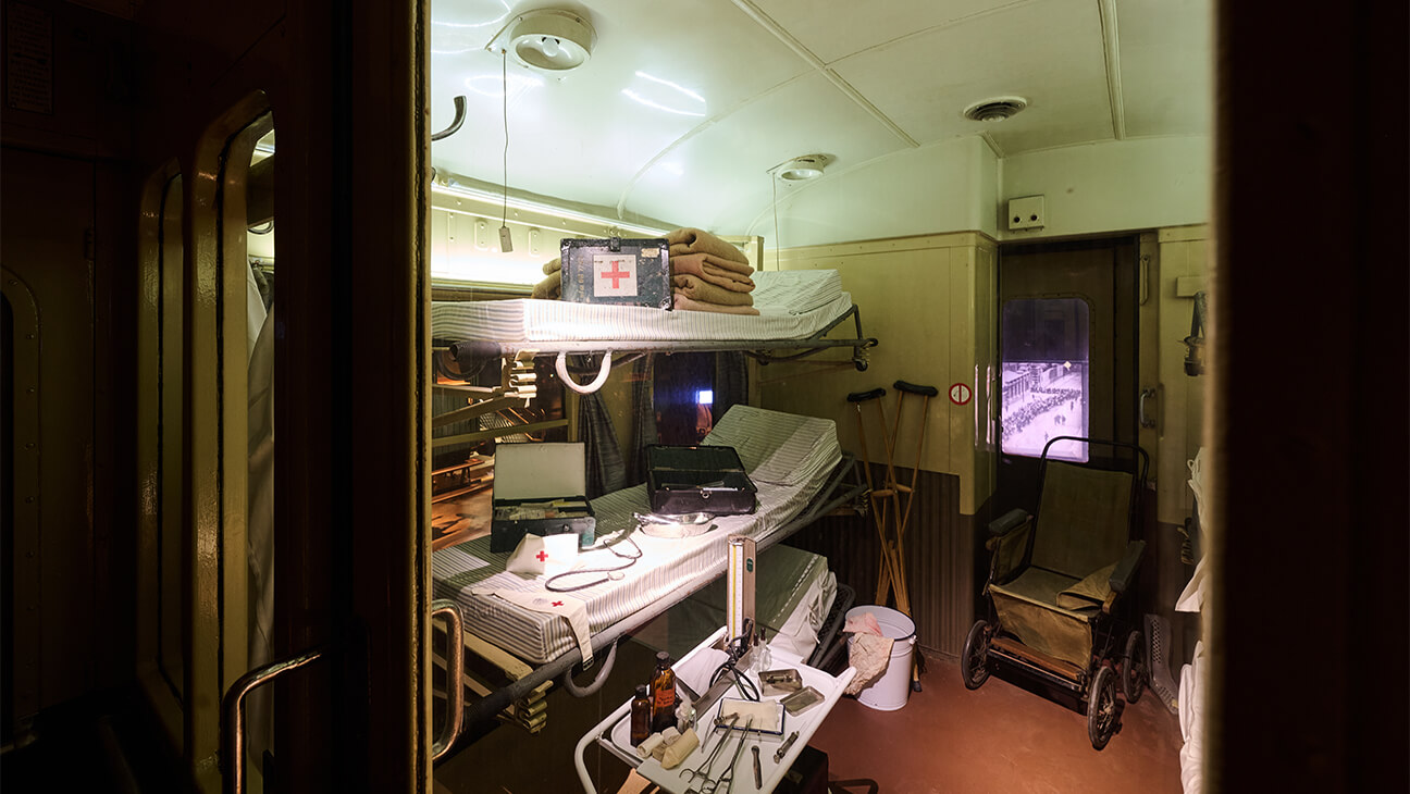 Trein met bedden in trainworld