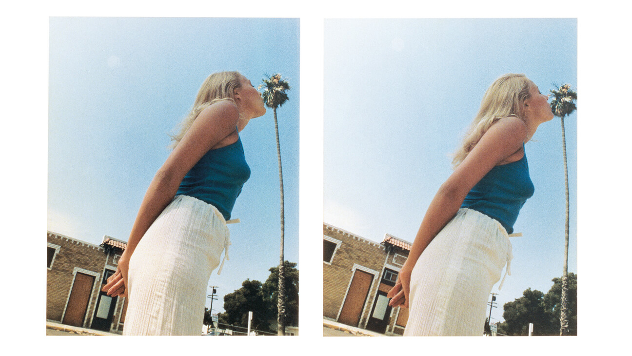 John Baldessari, Kissing Series: Simone. Palm Trees (Near)