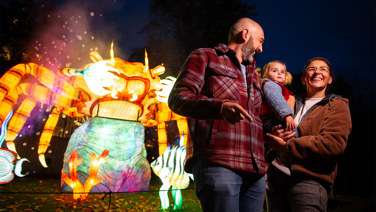 Gezin op 'Magic ocean'