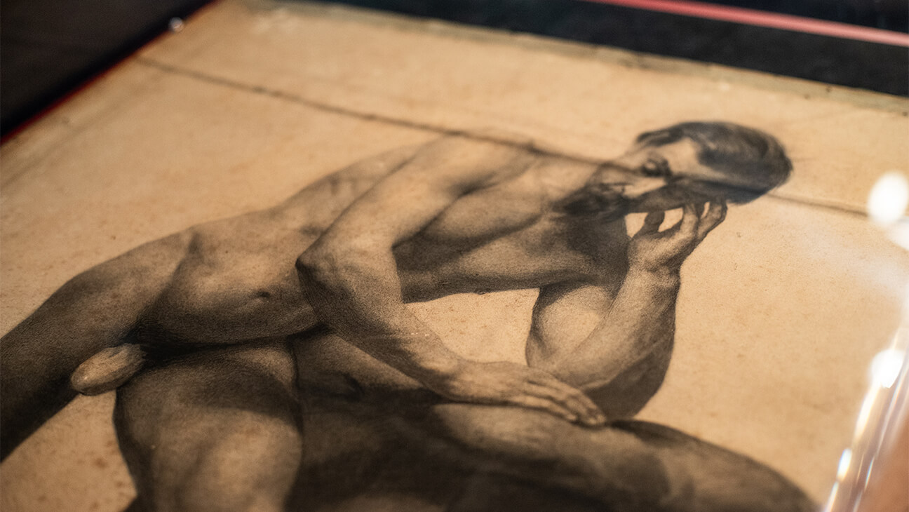 Schilderij op de Expo Naakt! De eerste prijzen van de Academie van Brussel