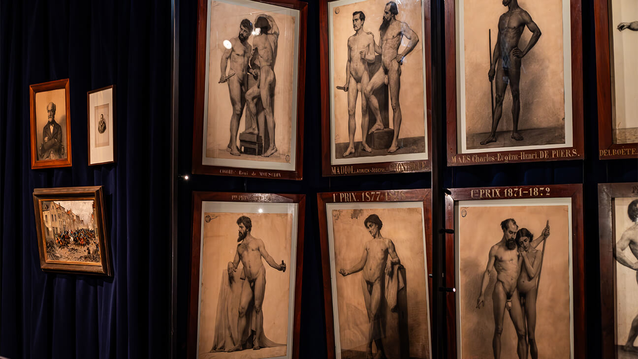 Schilderijen op de Expo Naakt! De eerste prijzen van de Academie van Brussel