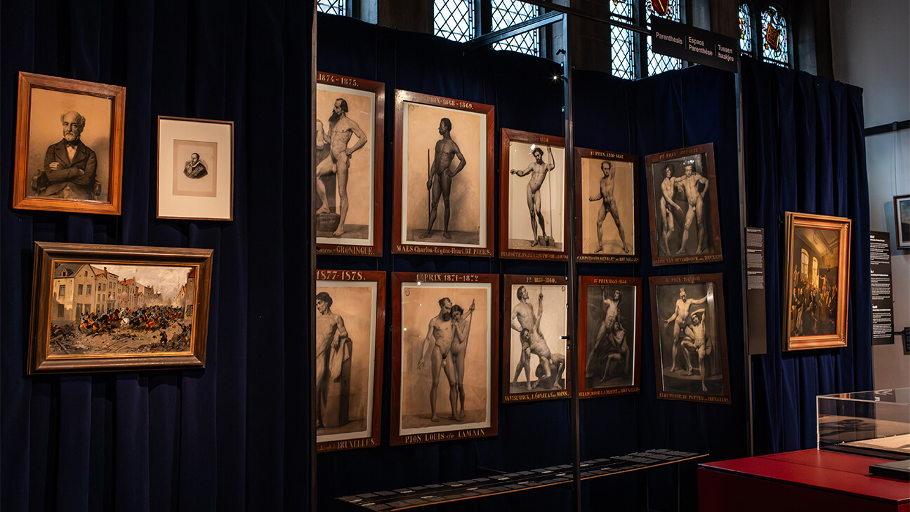 Schilderijen op de Expo Naakt! De eerste prijzen van de Academie van Brussel