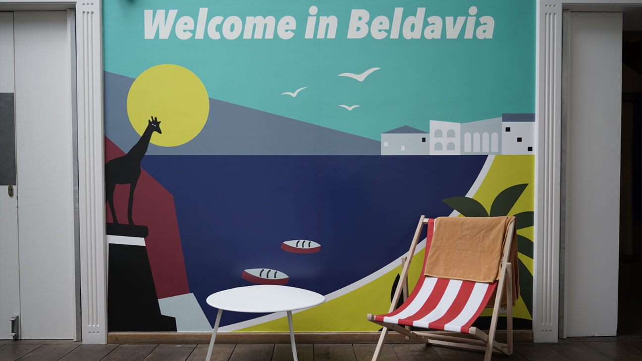 Zaal in de expo 'Beldavia'