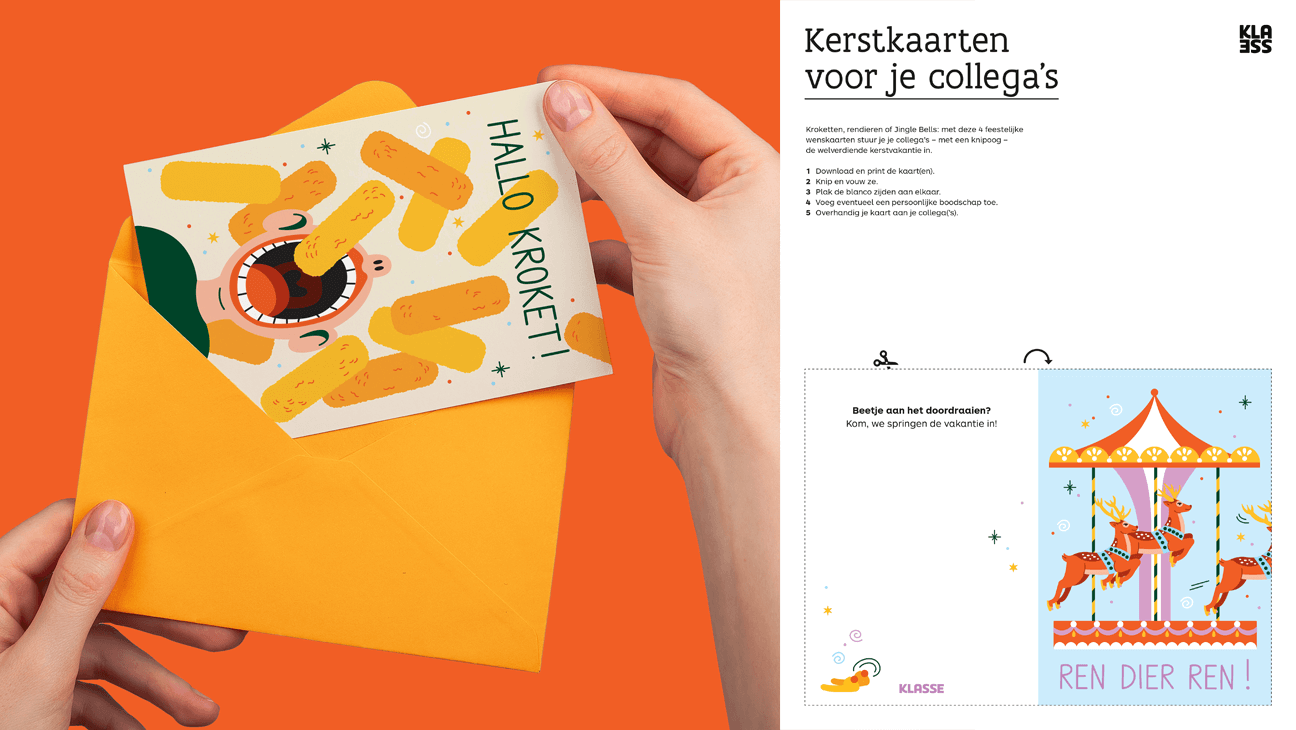 Klik en Print Kerstkaarten voor je collega's